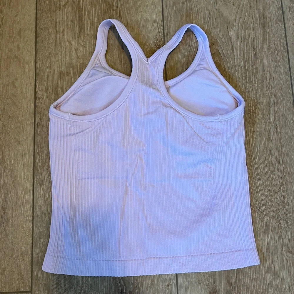 Light Pink Ribbed Tank Top - Picture 2 of 3